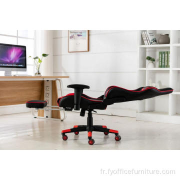 Chaise de jeu d&#39;ordinateur rouge en gros avec dossier d&#39;oreiller de repose-pieds